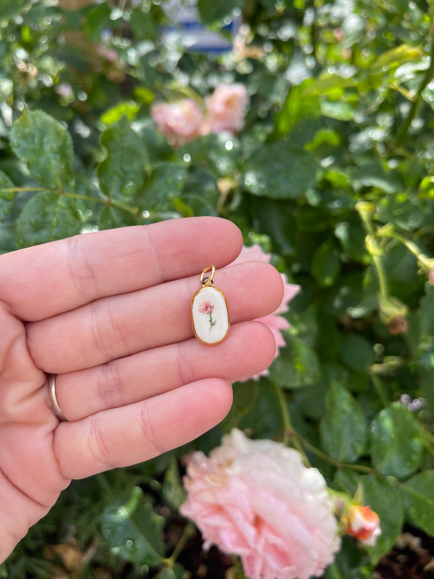 Rose pendant charm