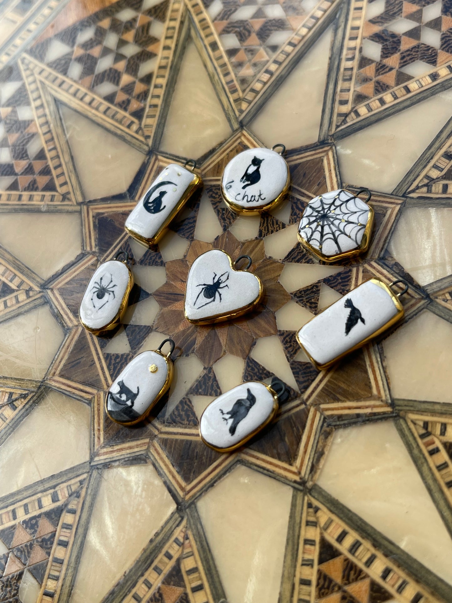 Black & white charms