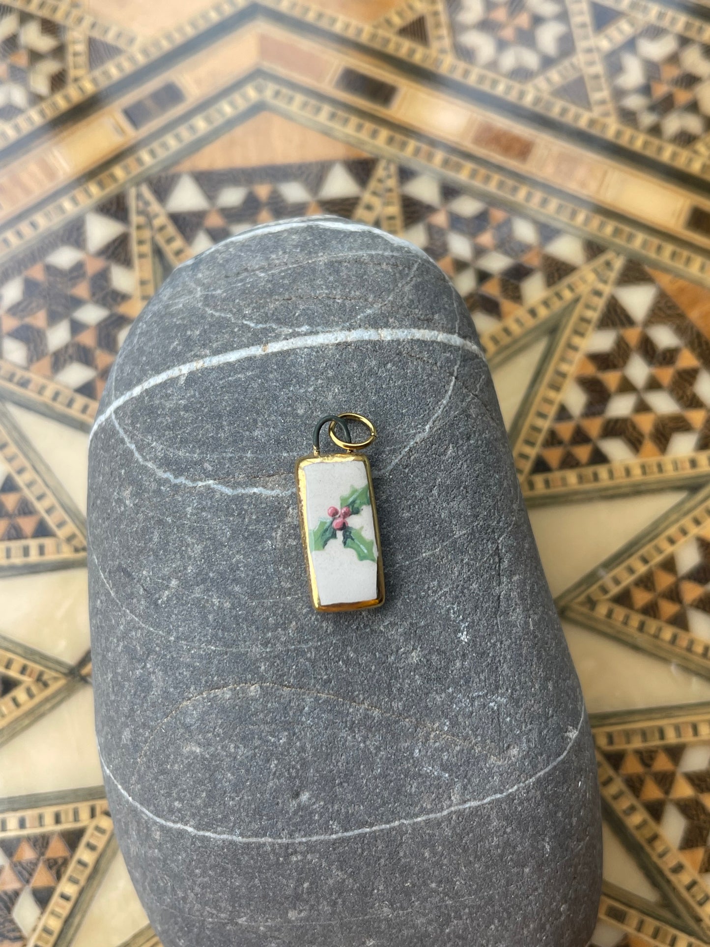 Holly pendant charm