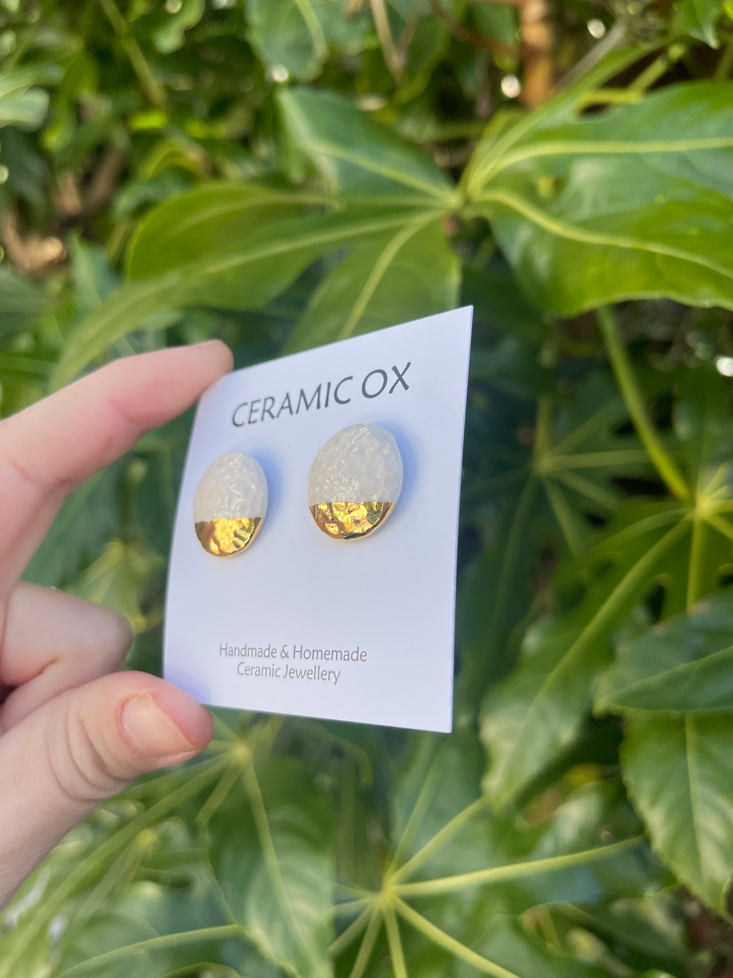 Textured circle dipped studs