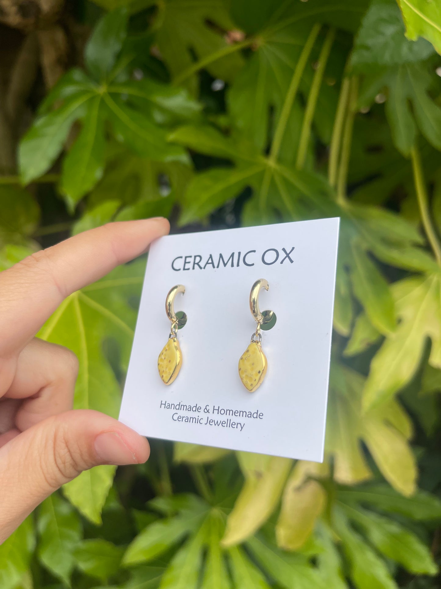 Mini lemons on Huggie hoops