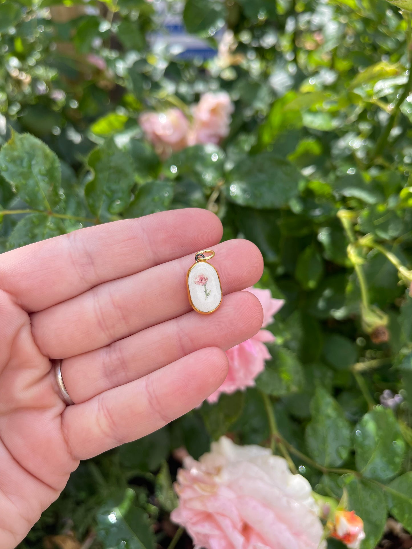 Rose pendant charm