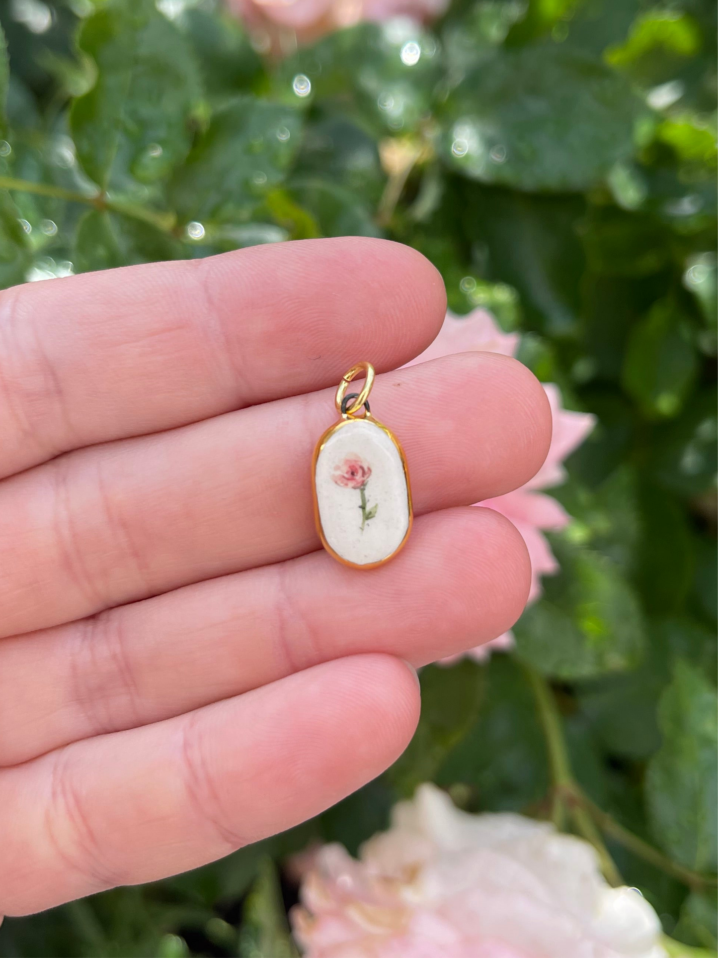 Rose pendant charm