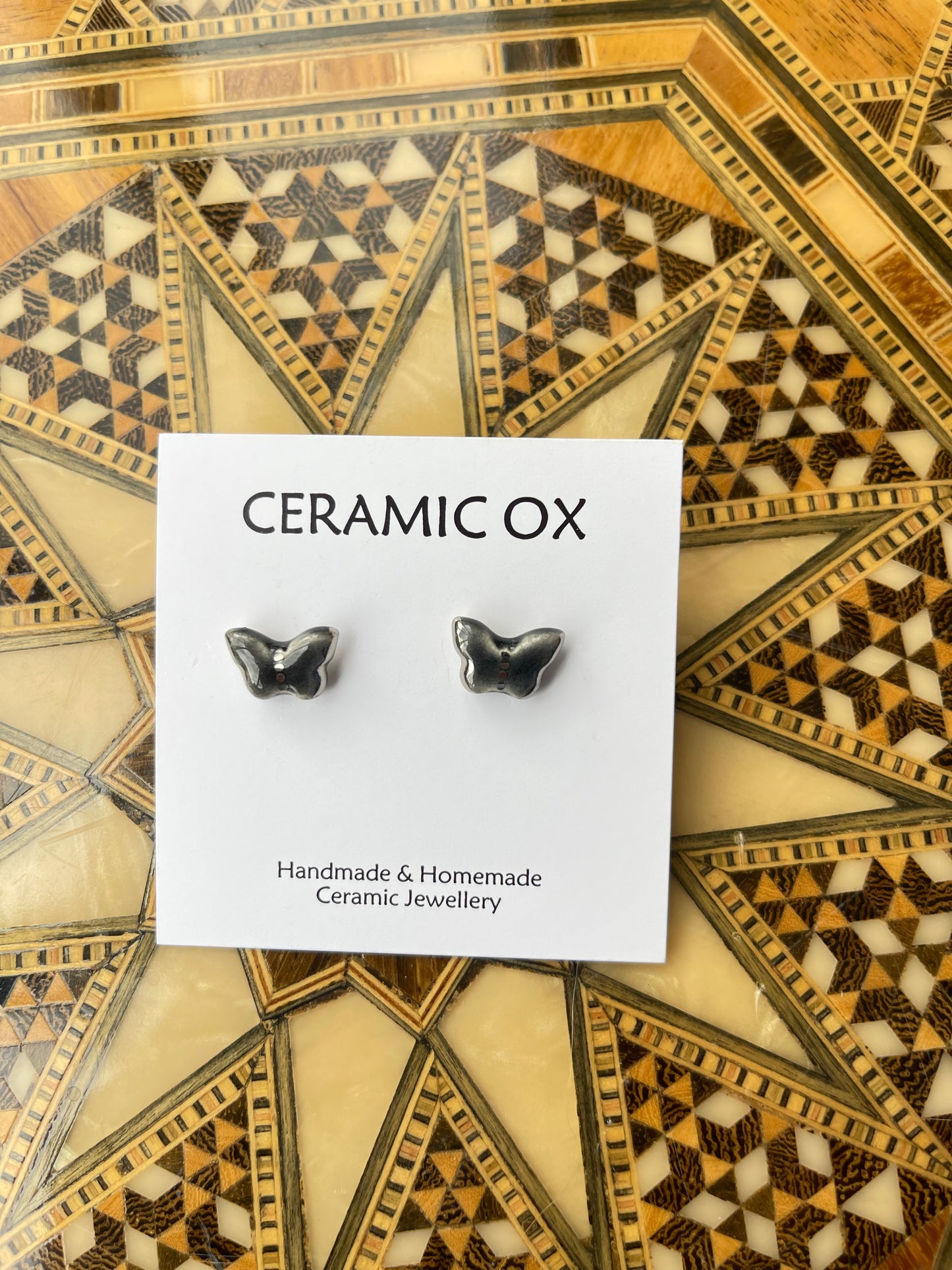 Platinum silver edged mini butterflies