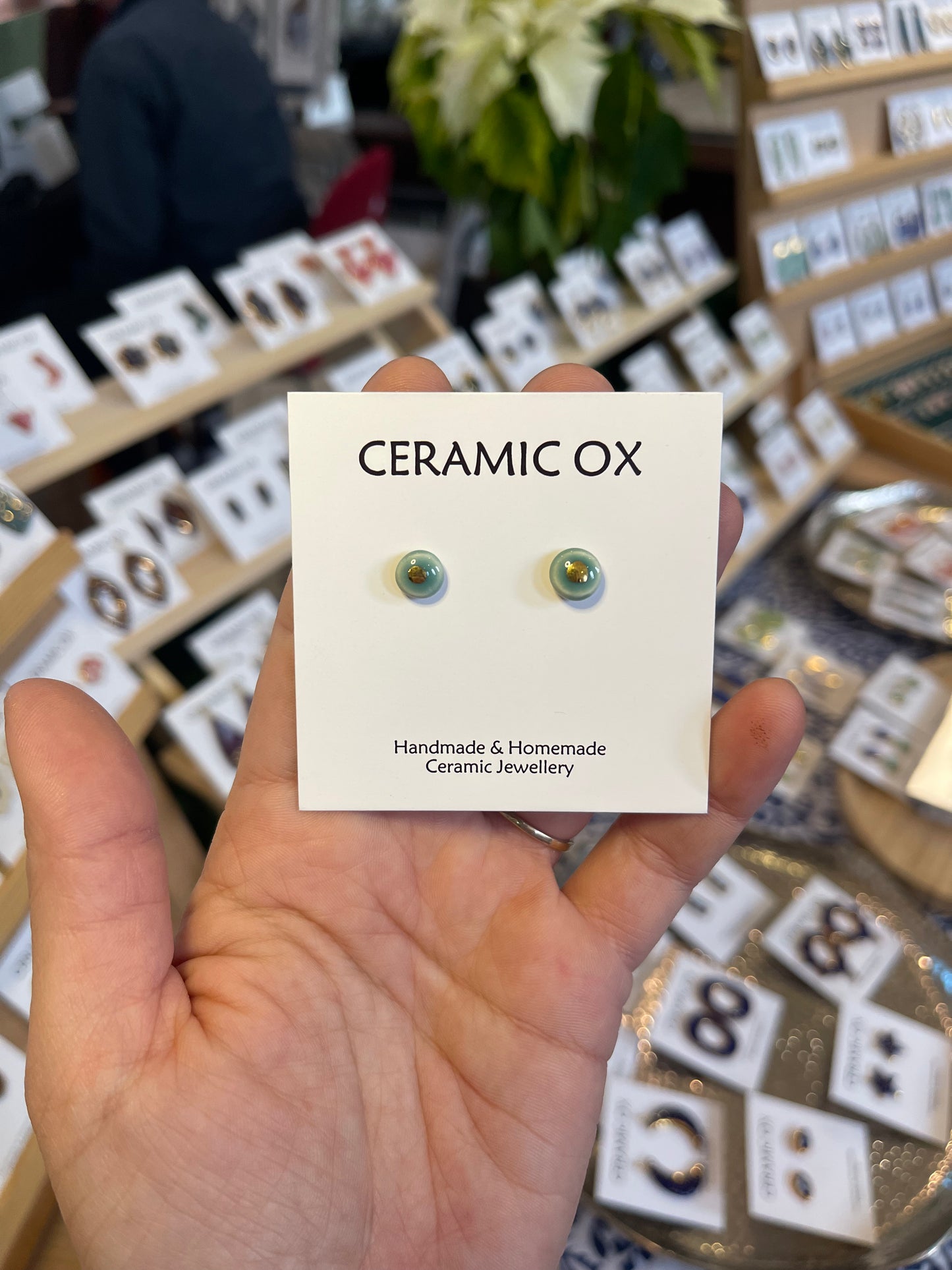 Tiny gold dot studs