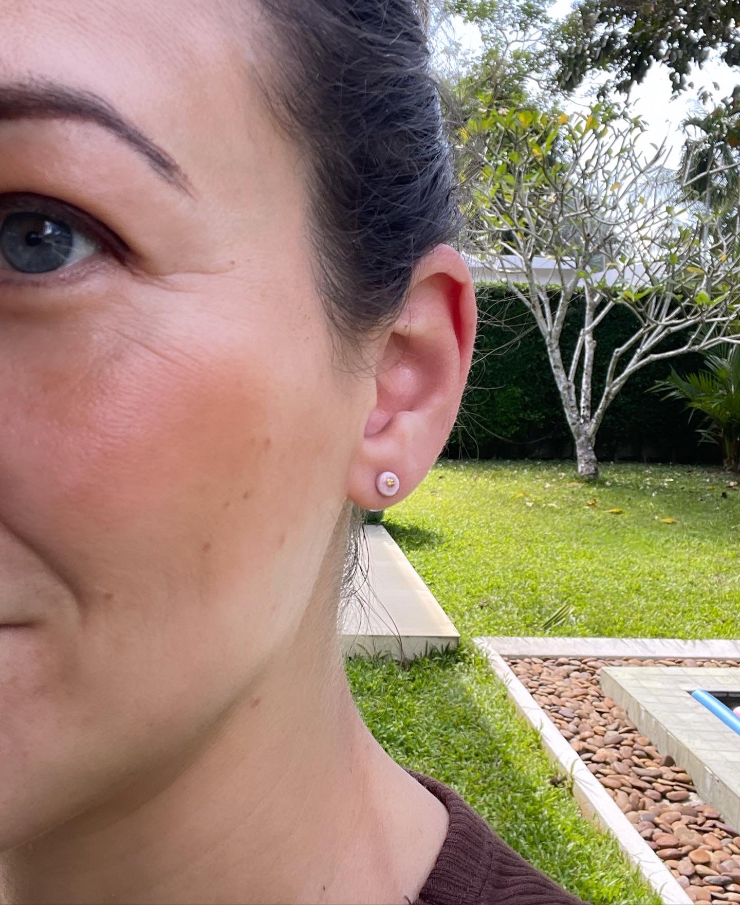 Tiny gold dot studs