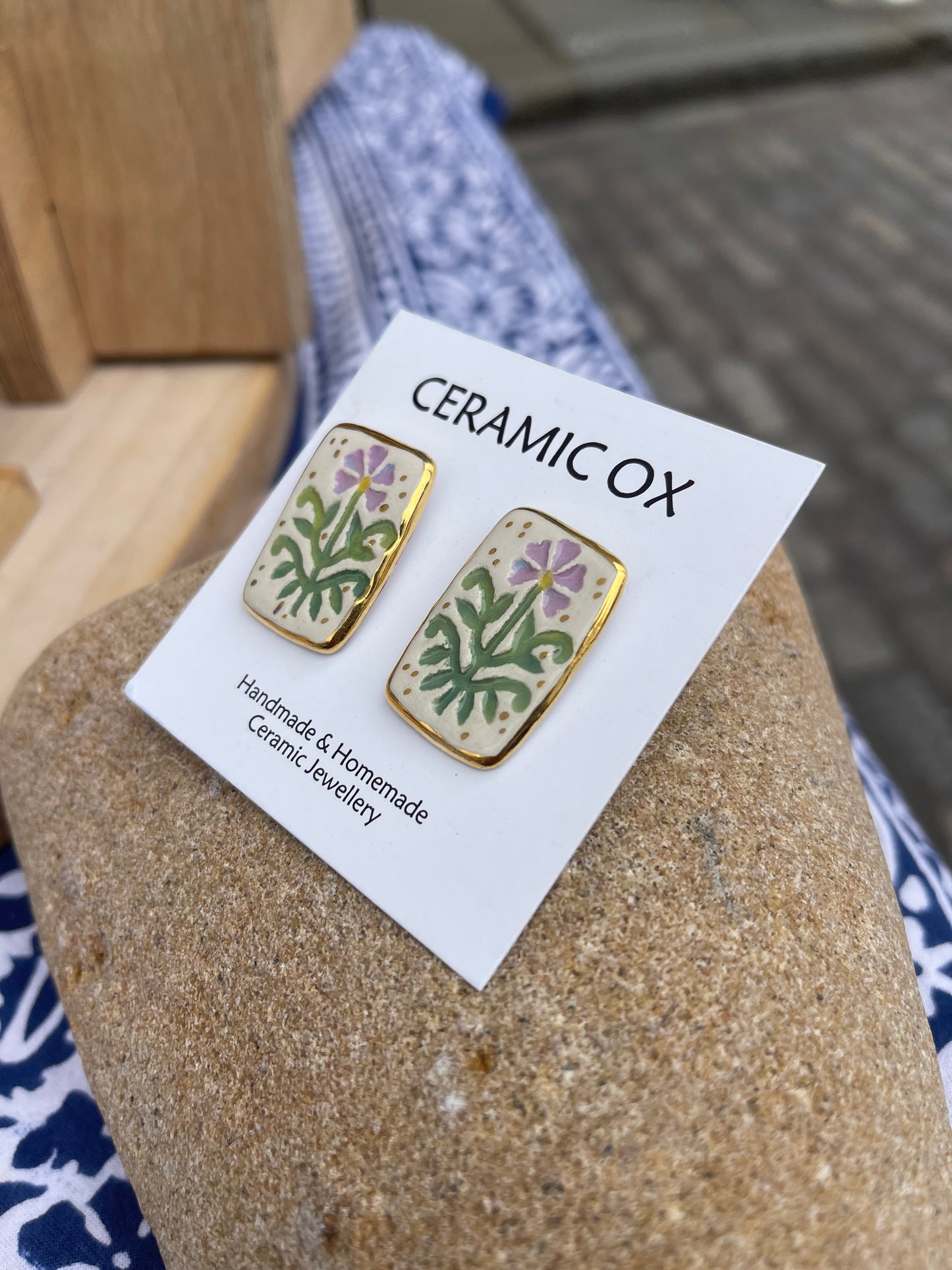 Painted flower studs