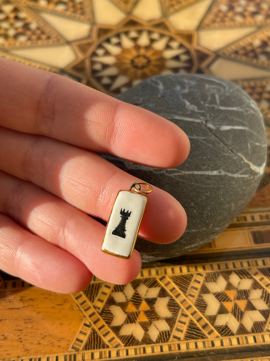 ‘Rook’ chess-piece pendant charm