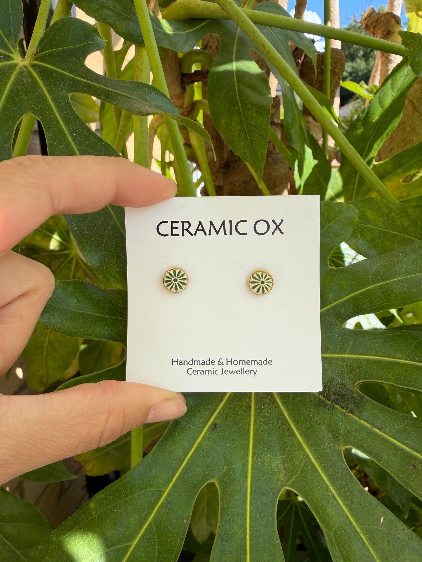Imprint radial sage green studs