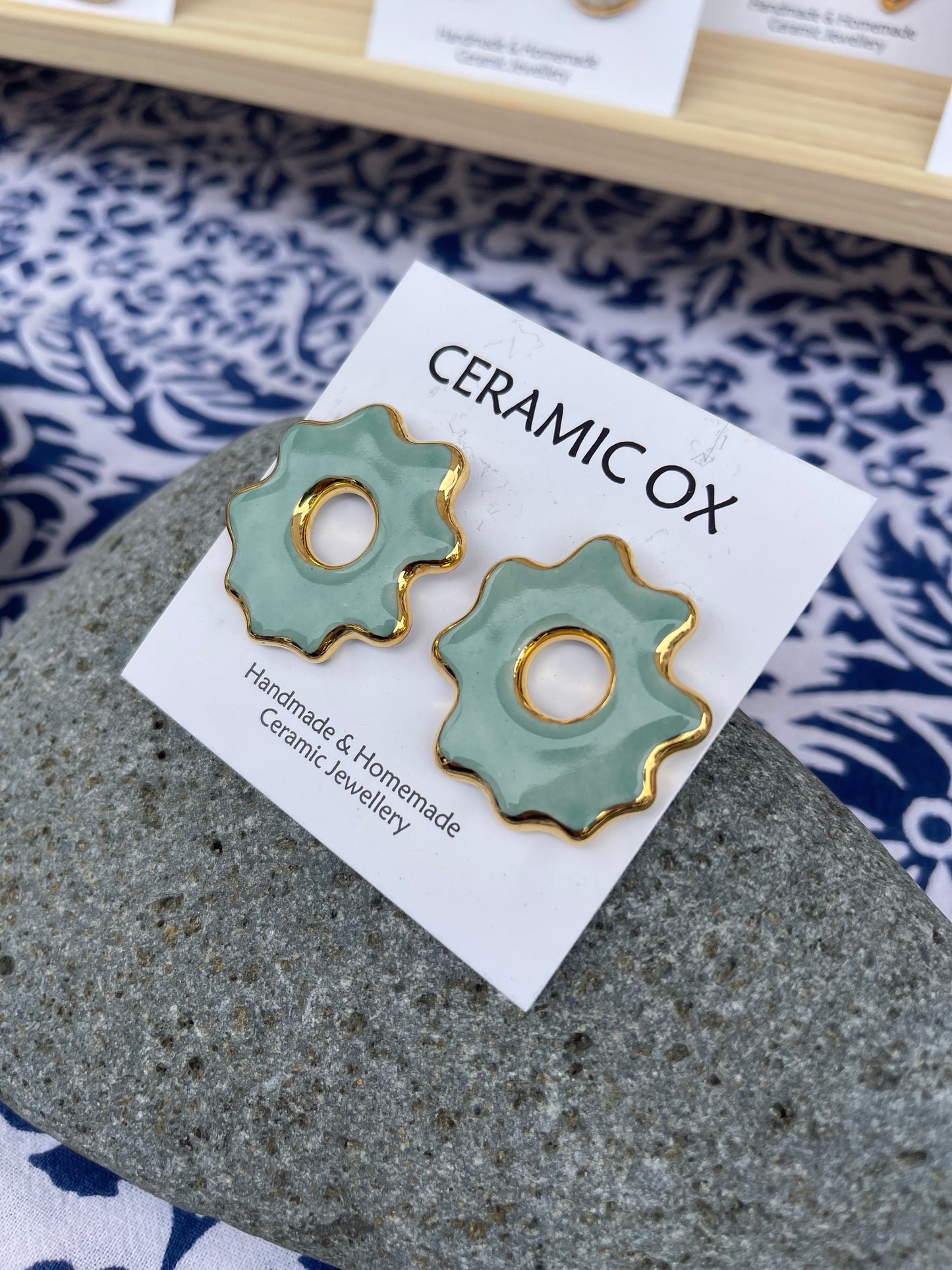 Jade puddle studs