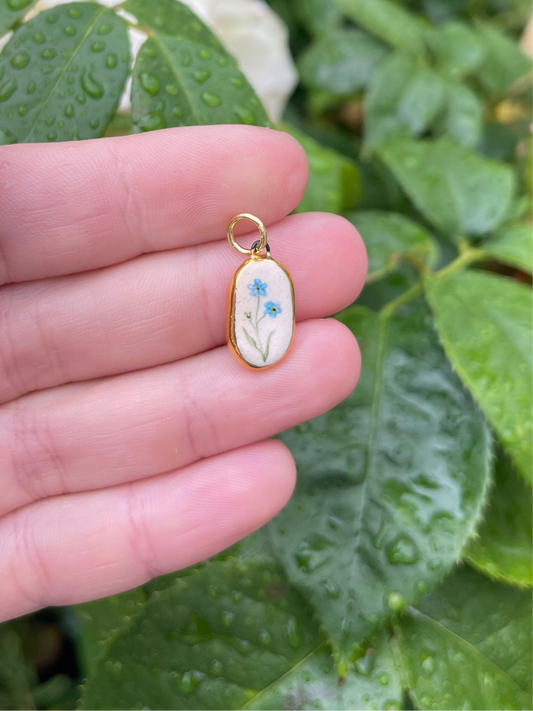 Forget-me-not flower charm pendant