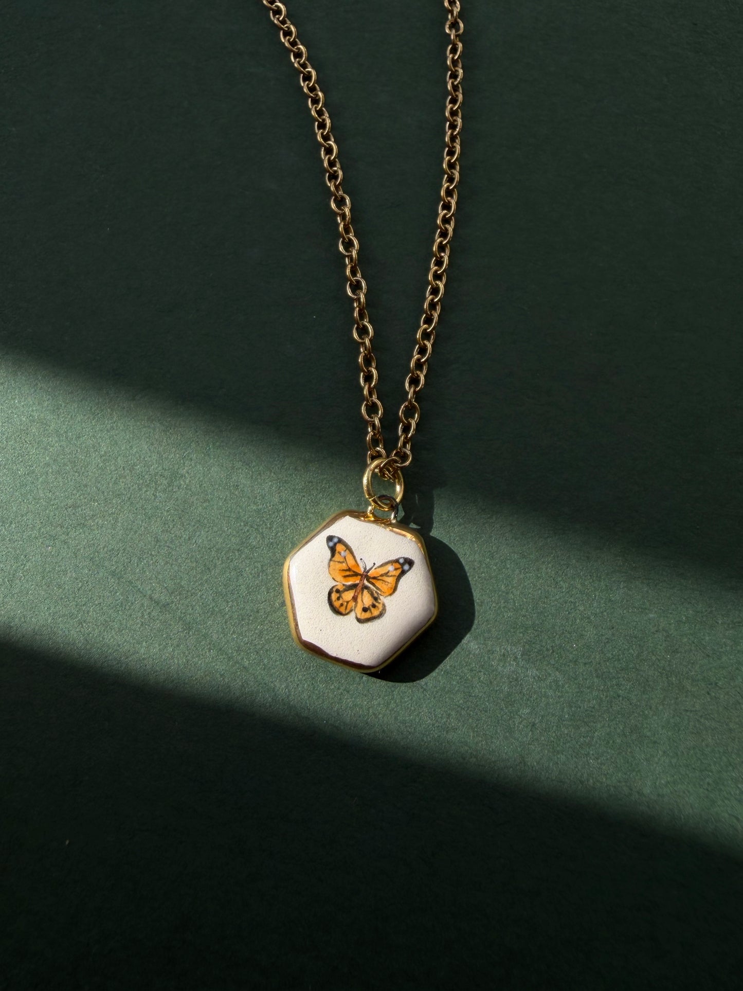 Butterfly pendant hexagon