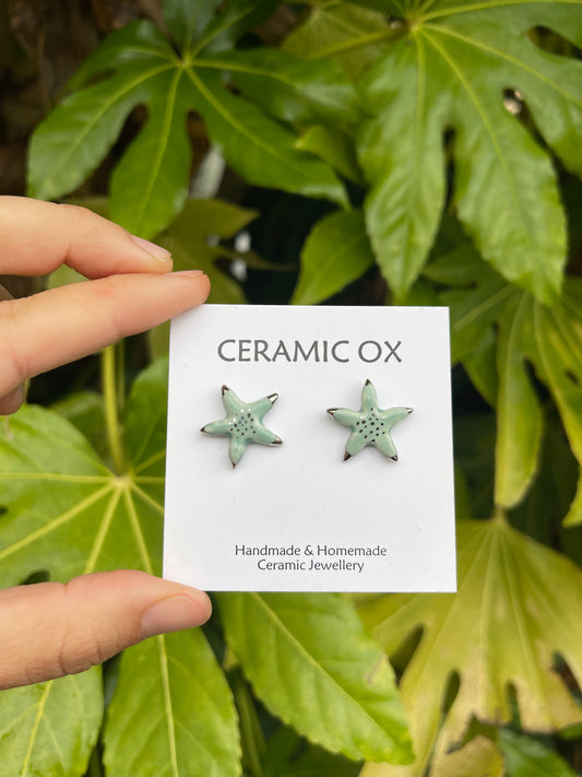 Jade starfish with silver detail