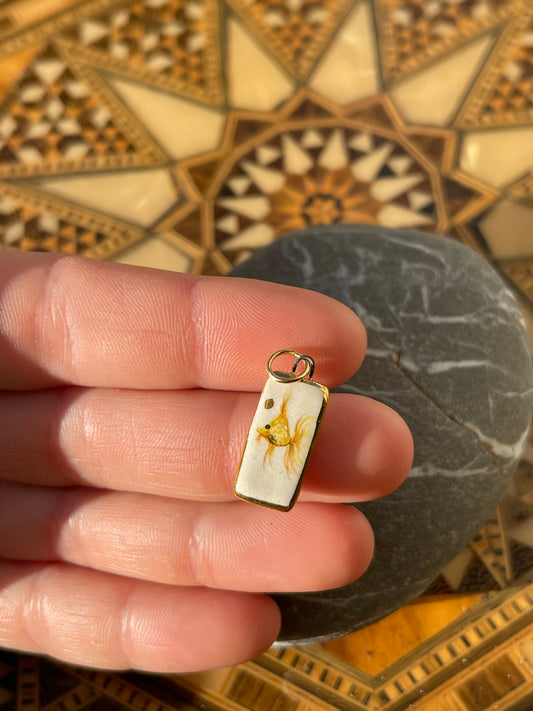 ‘Goldfish in a rectangle’ pendant charm