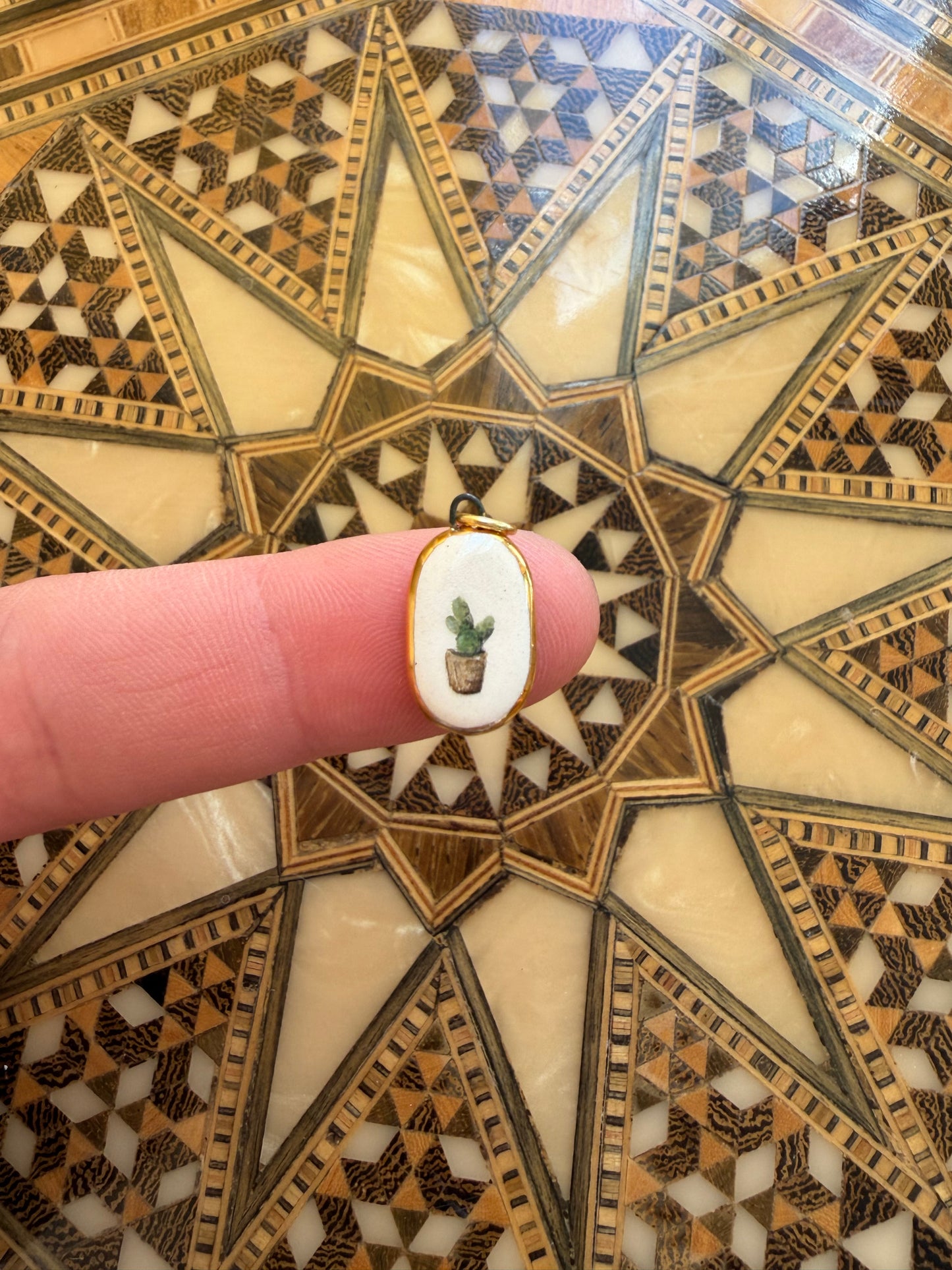 Cactus pot plant pendant charm
