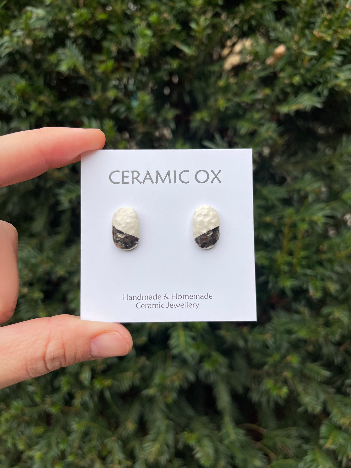 Platinum silver dipped texture studs
