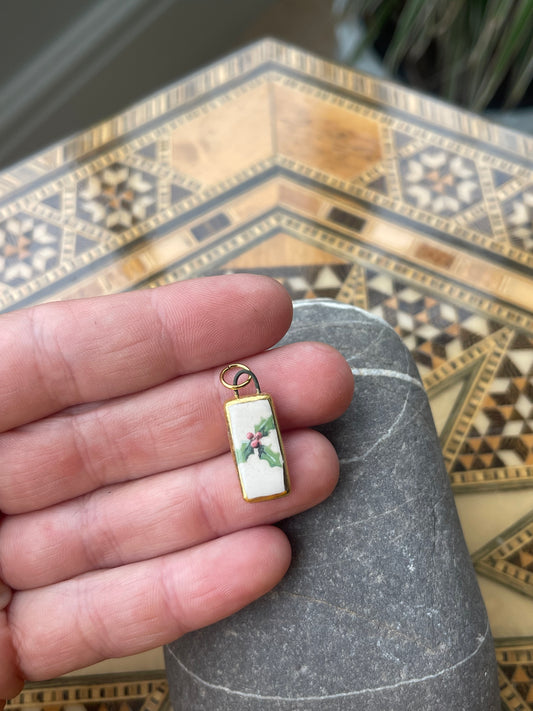 Holly pendant charm