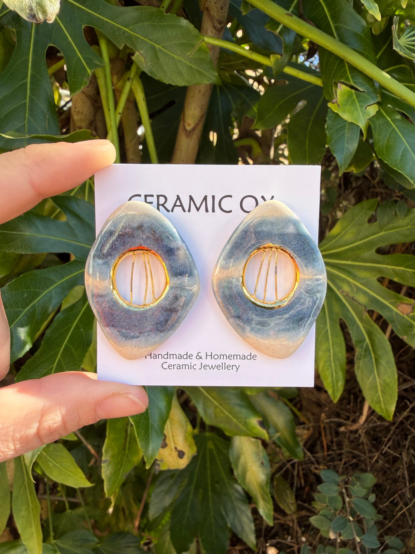 ‘Hepworth’ inspired ombré grey large studs