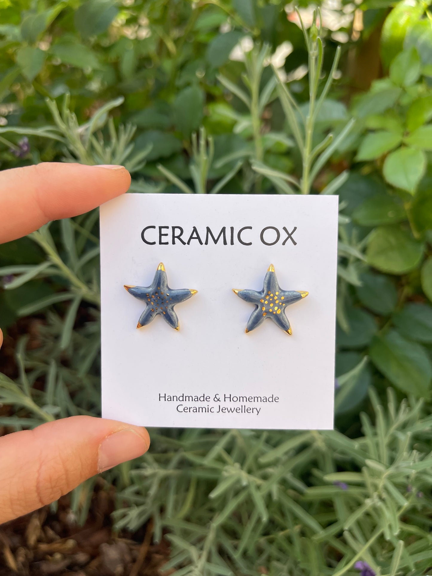 Navy starfish studs