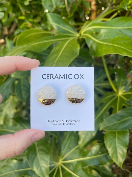 Textured circle dipped studs