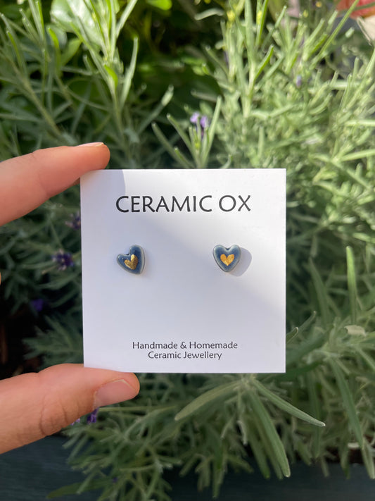 Navy tiny hearts