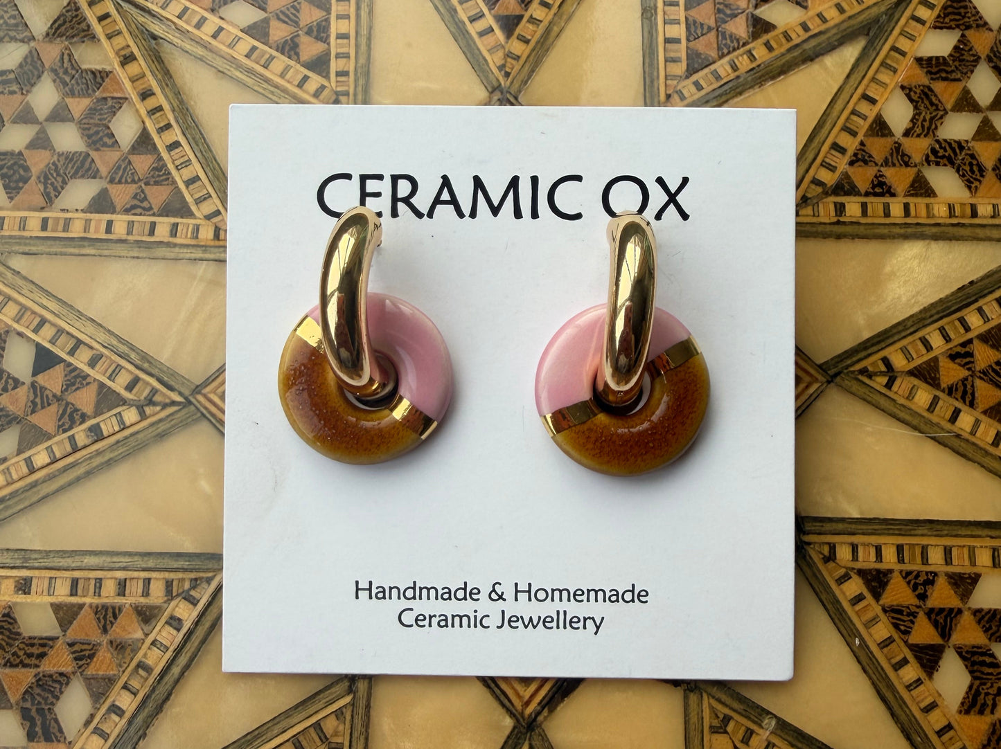 Pink ochre chunky hoops