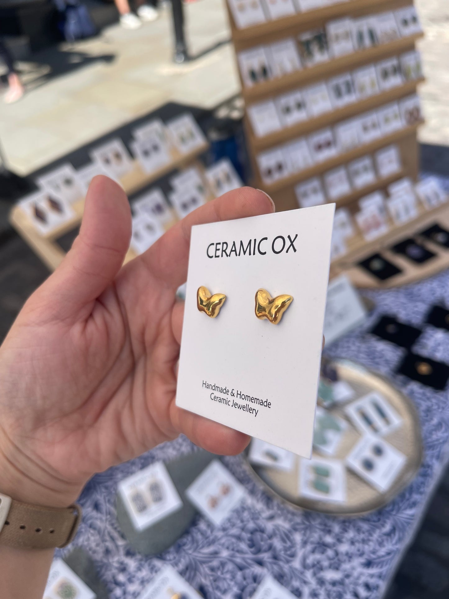 Tiny butterfly studs