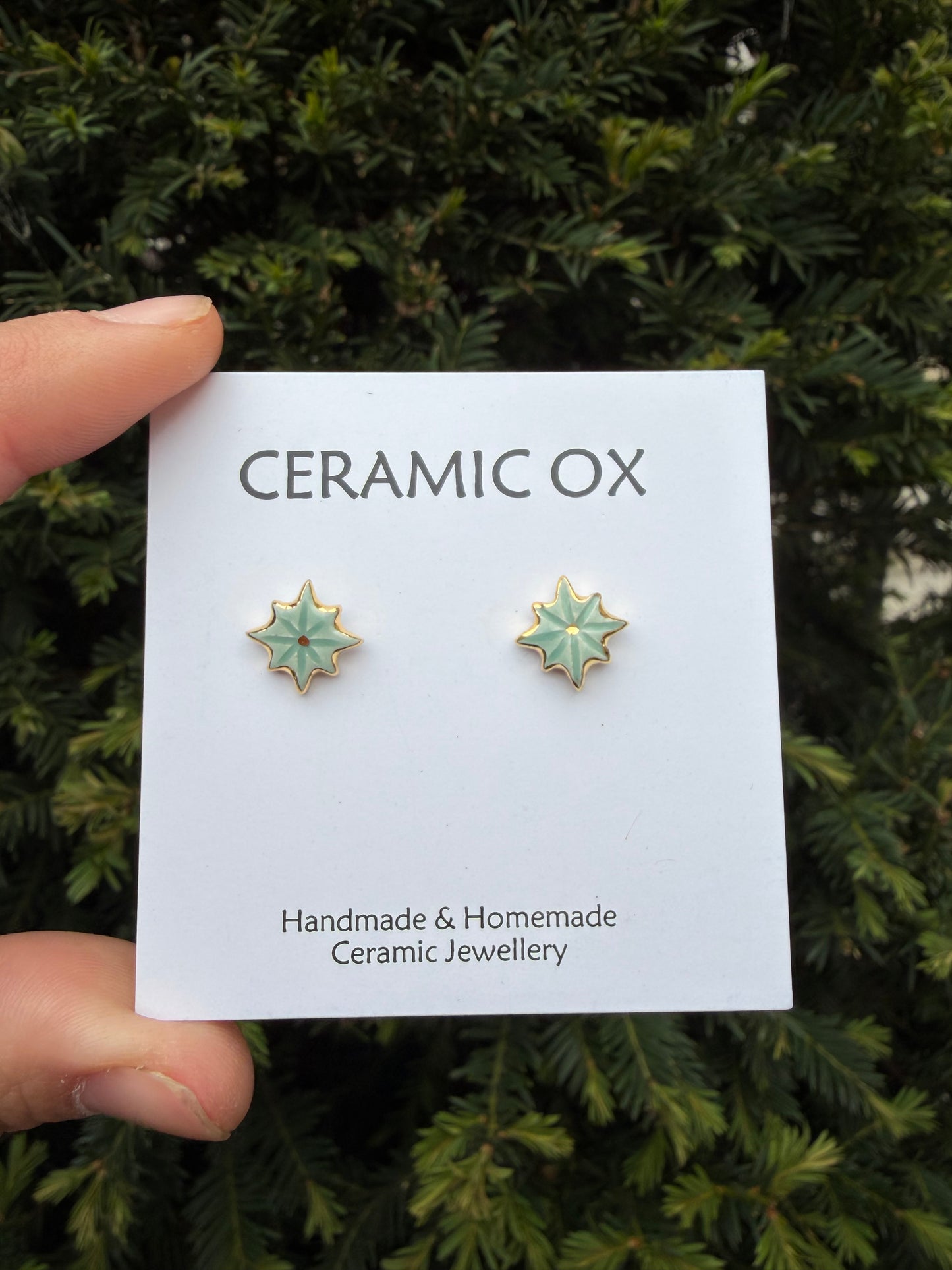 Jade star studs