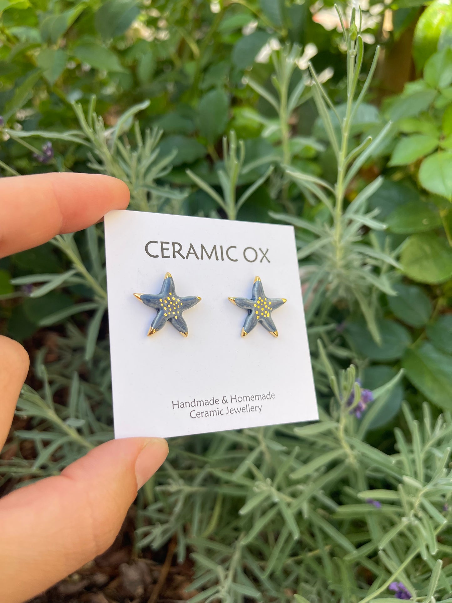 Navy starfish studs