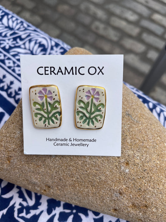 Painted flower studs