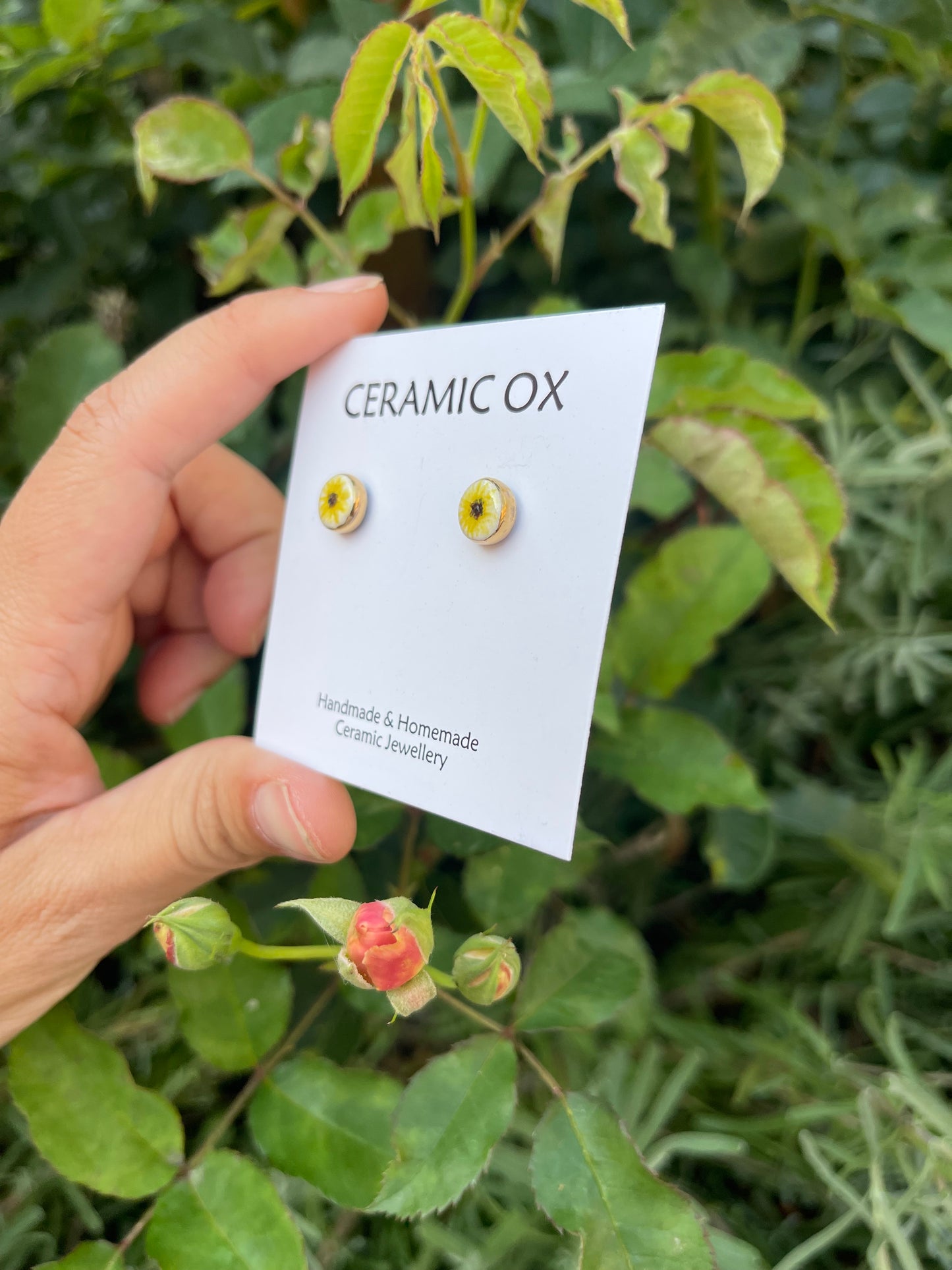 Tiny sunflower painting studs