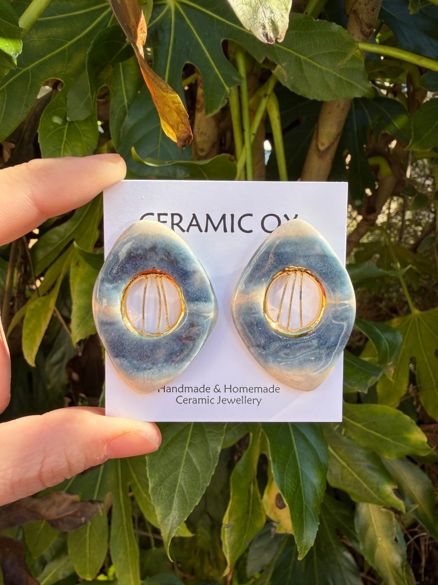 ‘Hepworth’ inspired ombré grey large studs