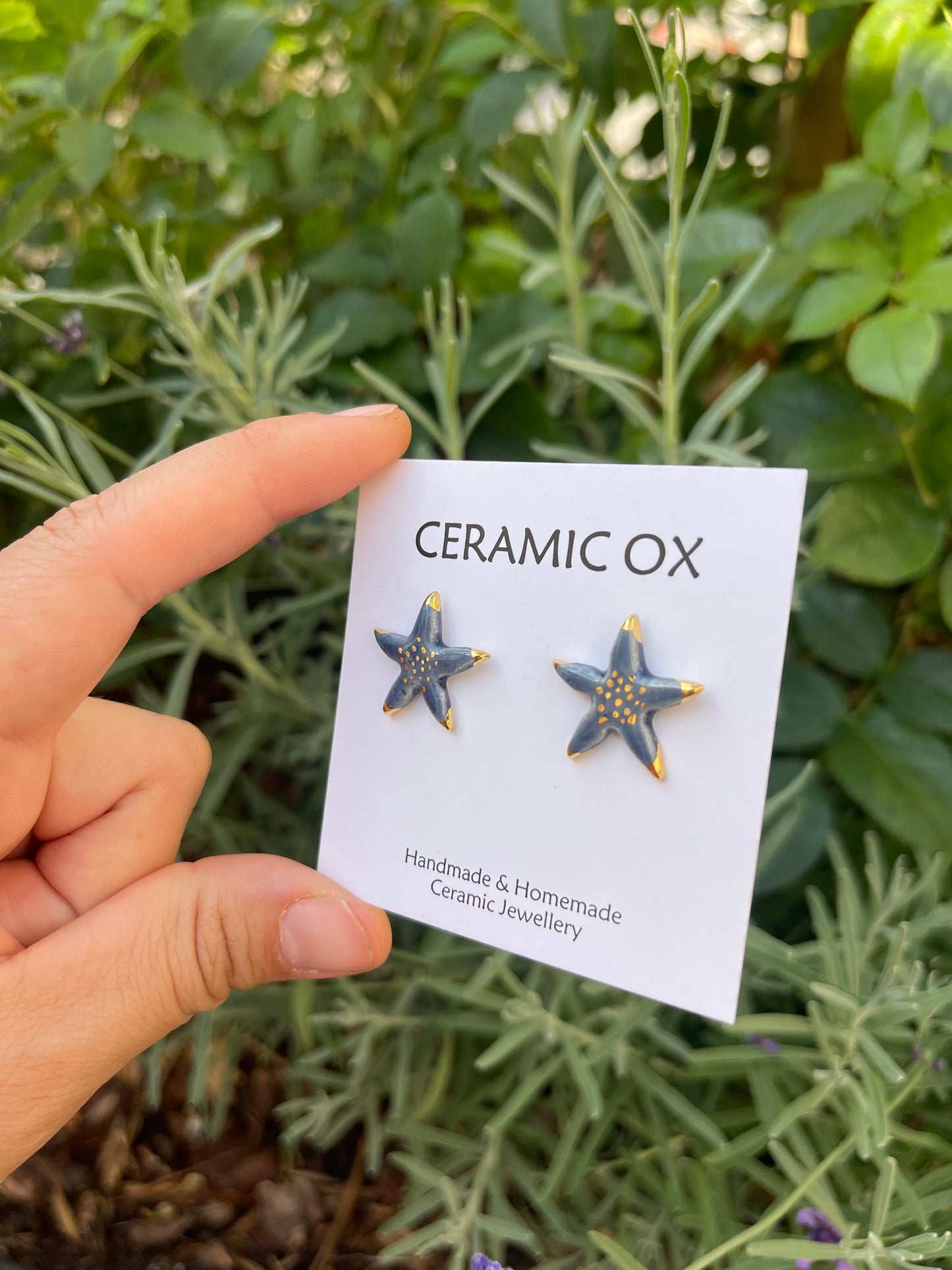 Navy starfish studs