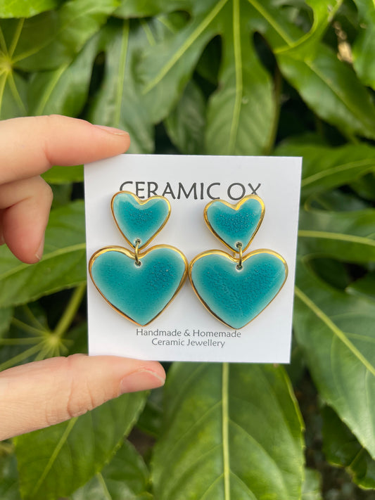 Double turquoise hearts