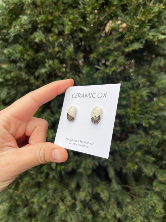 Platinum silver dipped texture studs
