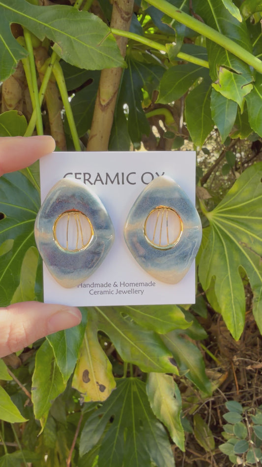 ‘Hepworth’ inspired ombré grey large studs